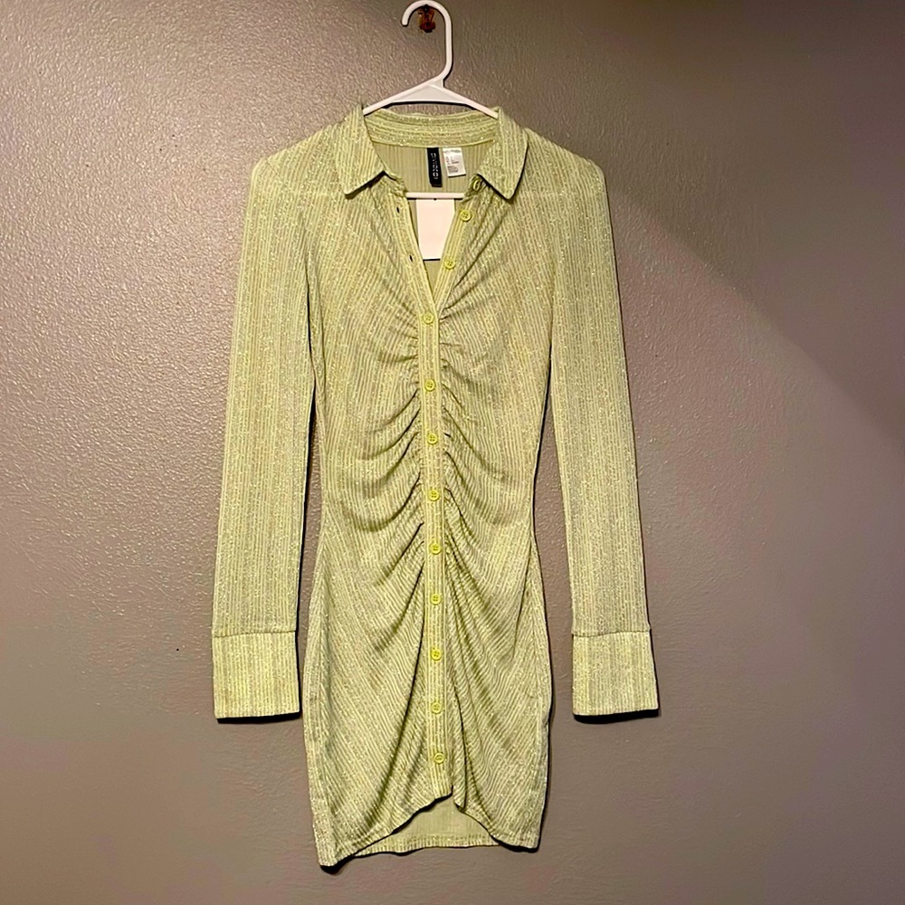 Sparkly Green Long Sleeve Dress